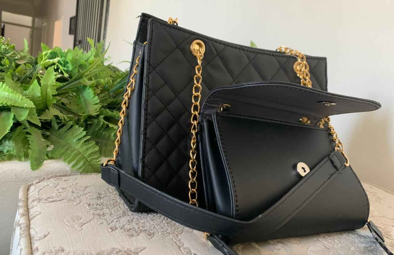Quilted Leather Handbag-Bundle Handbag Poshy's closet
