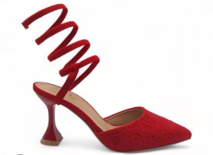 Ladies heel with spiral ankle wrap Heels Poshy's closet