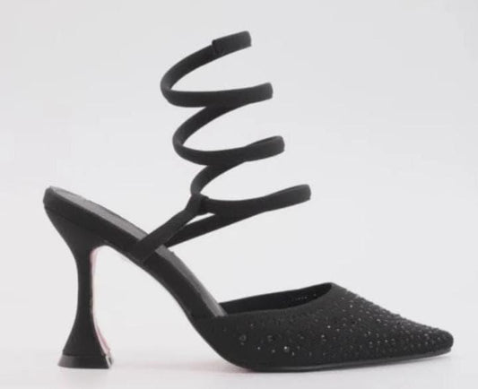 Ladies heel with spiral ankle wrap Heels Poshy's closet