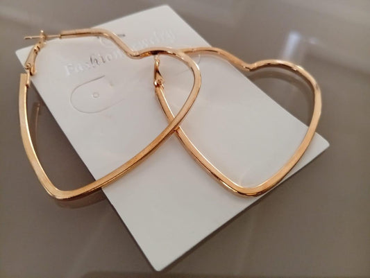 Heart Shaped Hoop Earrings Earrings Poshy's closet
