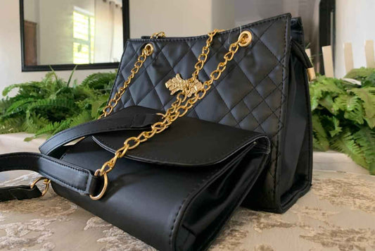 Quilted Leather Handbag-Bundle Handbag Poshy's closet