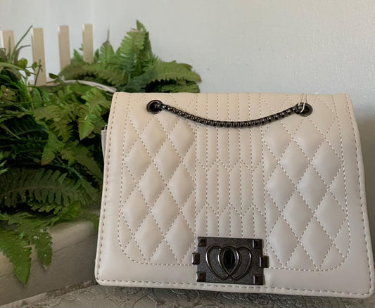 Ivory Charm Quilted Satchel Handbag Poshy's closet