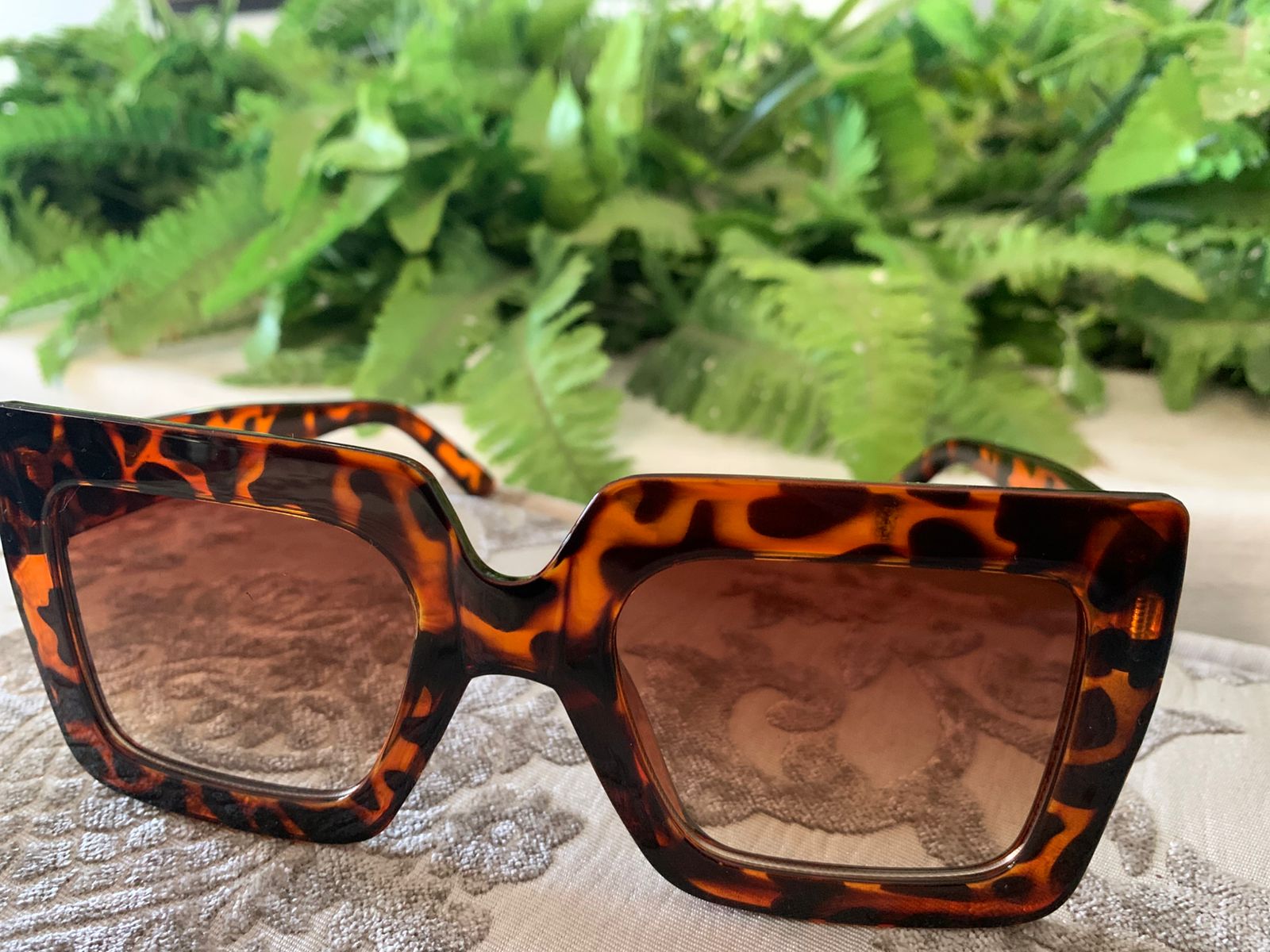 Trendy Rectangular Glasses-Leopard print Sunglasses Poshy's closet